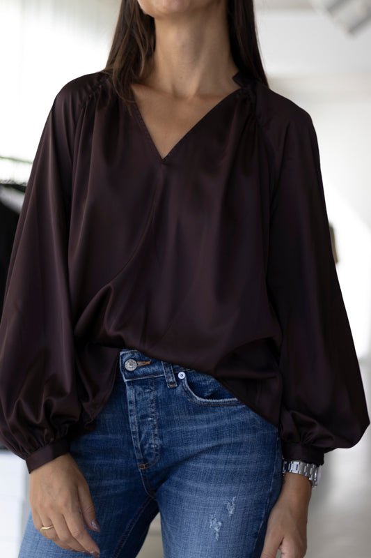 BLUSE MIT V-AUSSCHNITT