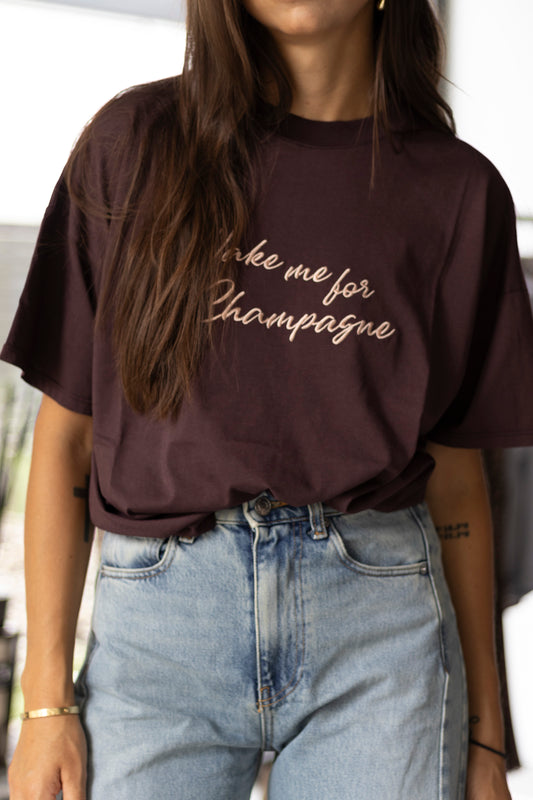 T-SHIRT "WAKE ME FOR CHAMPAGNE"